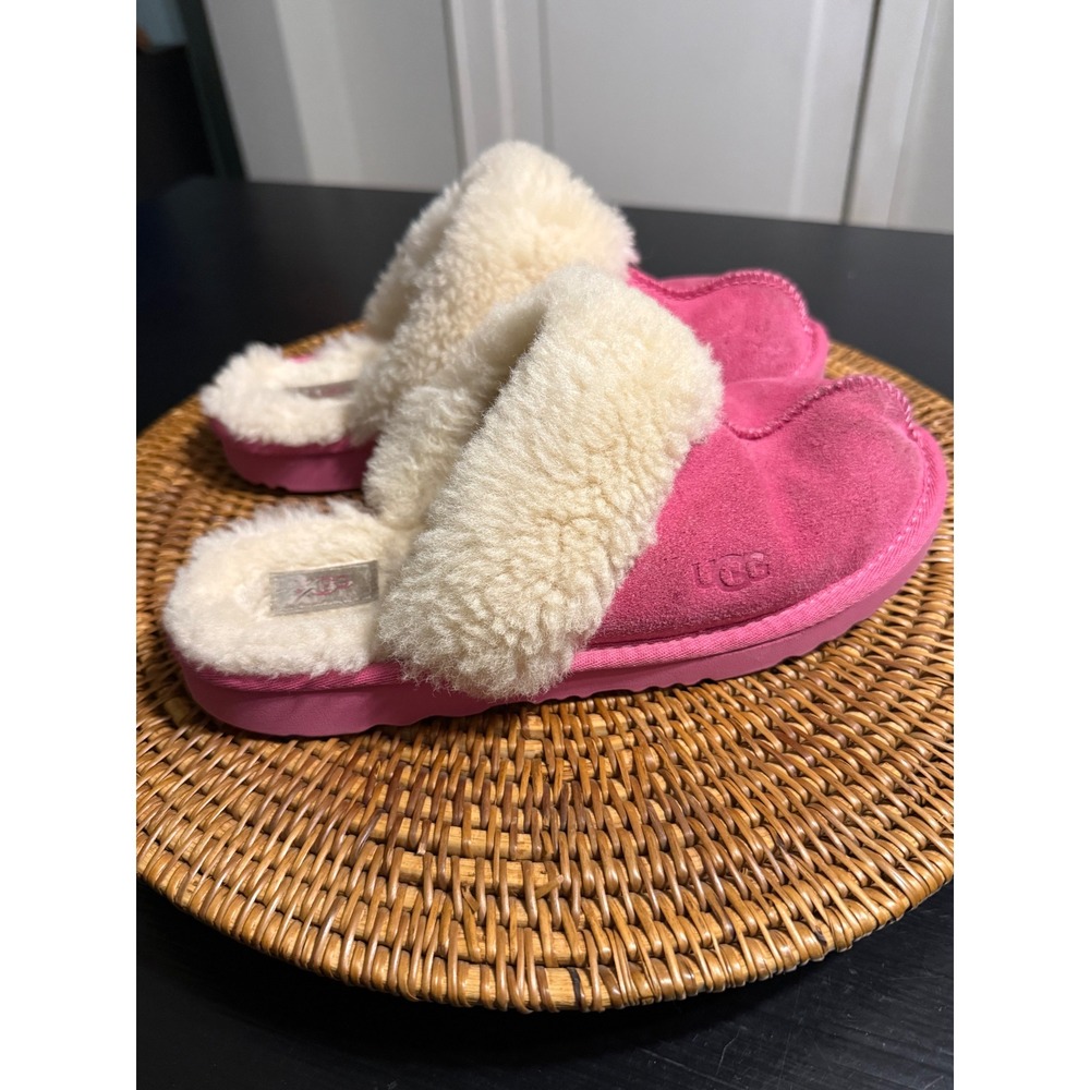 UGG Coquette Pink Suede Sheepskin Fur Slide Slippers 5BSQLF Womens 5